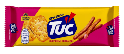 КРЕКЕР ТУК 100Г СО ВКУСОМ КОПЧЕНЫЕ КОЛБАСКИ