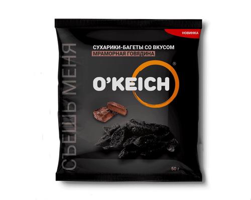 СУХАРИКИ-БАГЕТЫ ОКЕЙЧ 50Г ЧЕРНЫЕ СО ВКУСОМ МРАМОРНАЯ ГОВЯДИНА