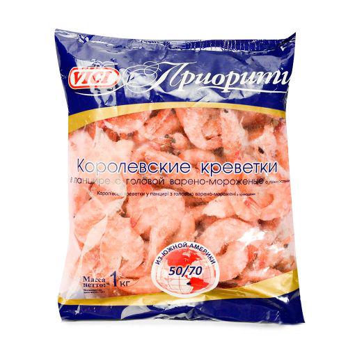 КРЕВЕТКИ КОРОЛЕВСКИЕ ВИЧИ КГ В ПАНЦИРЕ В/М 50/70