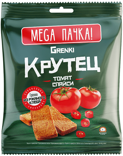 ГРЕНКИ КРУТЕЦ 80Г СО ВКУСОМ ТОМАТА СПАЙСИ