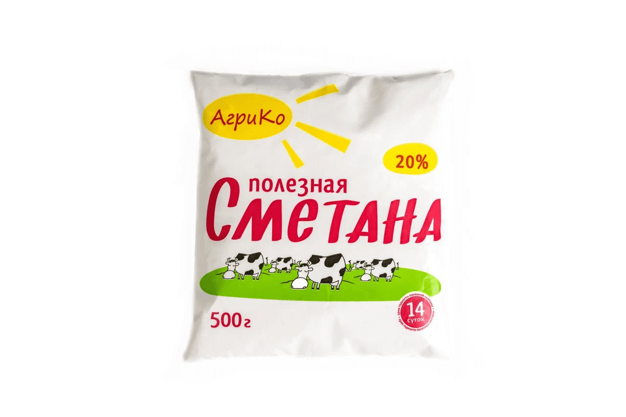 СМЕТАНА КАТАЙСК 20% 500Г ПАКЕТ