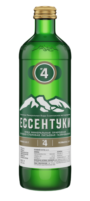 ВОДА МИН ЕССЕНТУКИ №4 0,45Л ЛЕЧЕБНО-СТОЛОВАЯ ГАЗ СТ