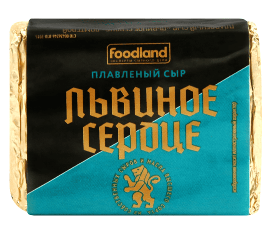СЫР ЛЬВИНОЕ СЕРДЦЕ 35% 90Г С КОЗЬИМ МОЛОКОМ ПЛАВЛЕННЫЙ