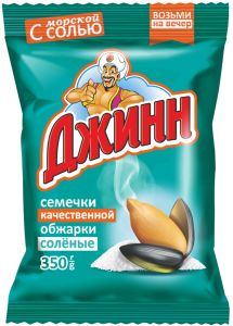 СЕМЕНА ПОДСОЛНЕЧНИКА ДЖИНН 350Г ЖАРЕНЫЕ СОЛЕНЫЕ
