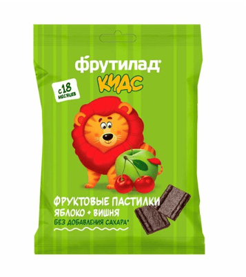 ПАСТИЛКИ ФРУКТОВЫЕ ФРУТИЛАД КИДС 30Г ЯБЛОКО+ВИШНЯ Б/САХАРА Д/ДЕТ ПИТ ПАКЕТ