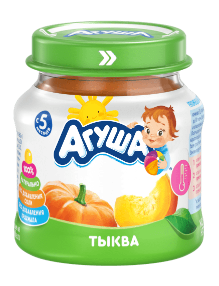 ПЮРЕ АГУША 80Г ИЗ ТЫКВЫ ГОМОГЕНИЗИРОВАННОЕ СТ
