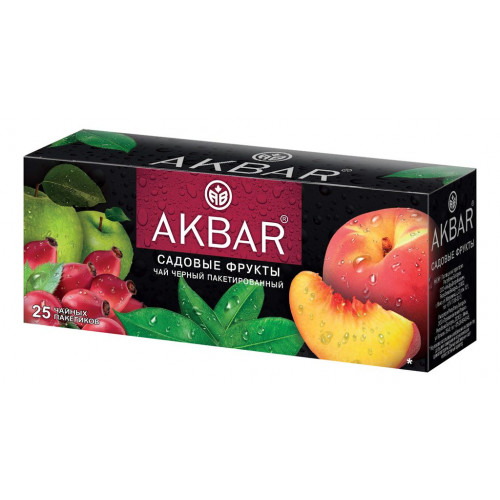 ЧАЙ АКБАР 25*1,5Г ЧЕРНЫЙ САДОВЫЕ ФРУКТЫ ПАКЕТ