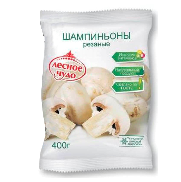 ЗАМОРОЗКА ОВОЩНАЯ ЛЕСНОЕ ЧУДО ШАМПИНЬОНЫ РЕЗАНЫЕ 400Г