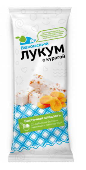ЛУКУМ БЕКОВСКИЙ 250Г С КУРАГОЙ ФЛОУПАК