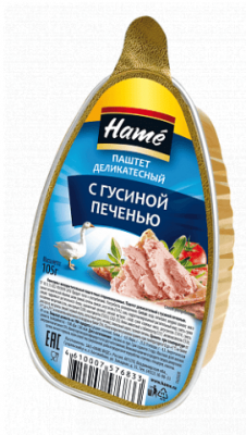 ПАШТЕТ ХАМЕ ДЕЛИКАТЕСНЫЙ ГУСИНАЯ ПЕЧЕНЬ 105Г