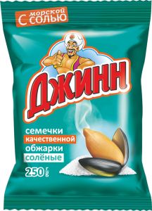 СЕМЕНА ПОДСОЛНЕЧНИКА ДЖИНН 250Г ЖАРЕНЫЕ СОЛЕНЫЕ