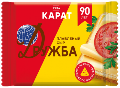 СЫР КАРАТ ДРУЖБА 130Г 25% ПЛАВЛЕНЫЙ ЛОМТИКИ
