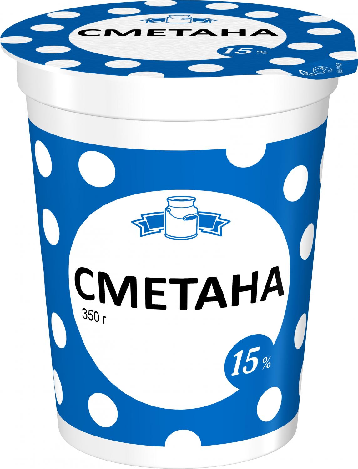 СМЕТАНА 15% 350Г СТАКАН