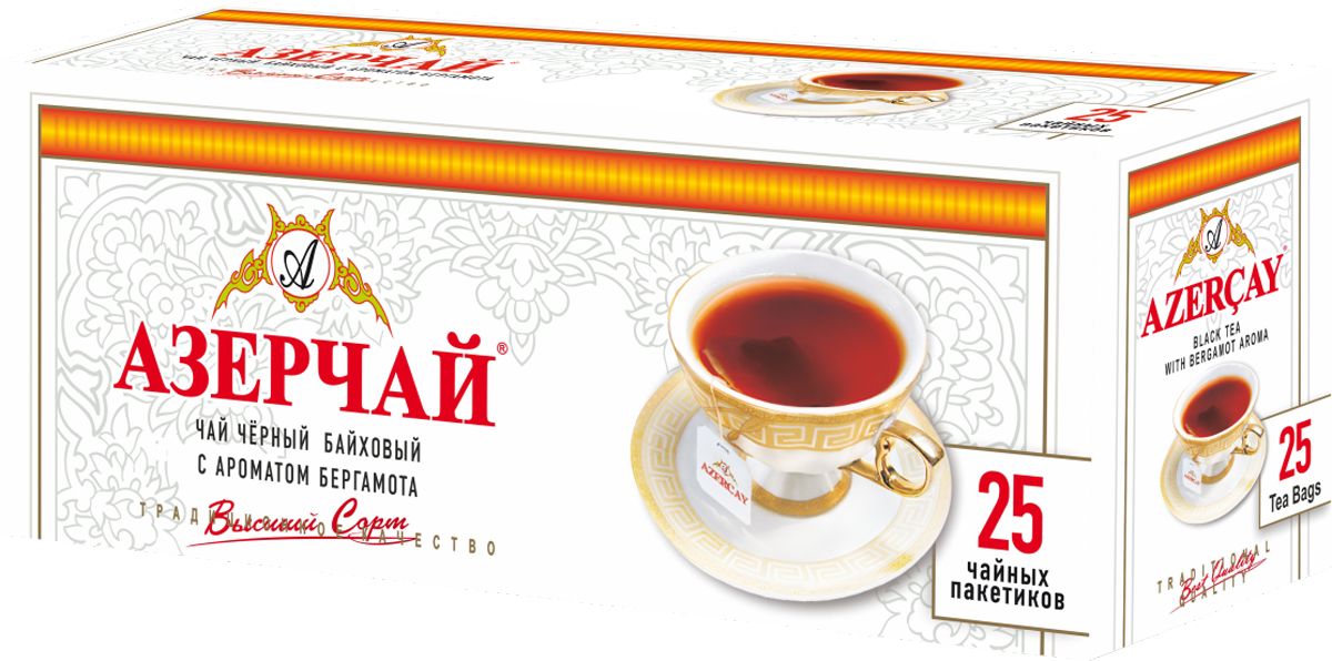 ЧАЙ АЗЕРЧАЙ 25*2Г ЧЕРНЫЙ С АРОМАТОМ БЕРГАМОТА ПАКЕТИРОВАННЫЙ