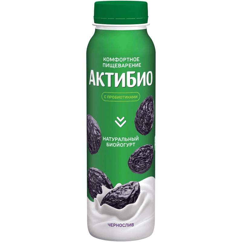 БИОЙОГУРТ АКТИБИО 1,5% 260Г С ЧЕРНОСЛИВОМ ОБОГАЩ ПИТЬЕВОЙ