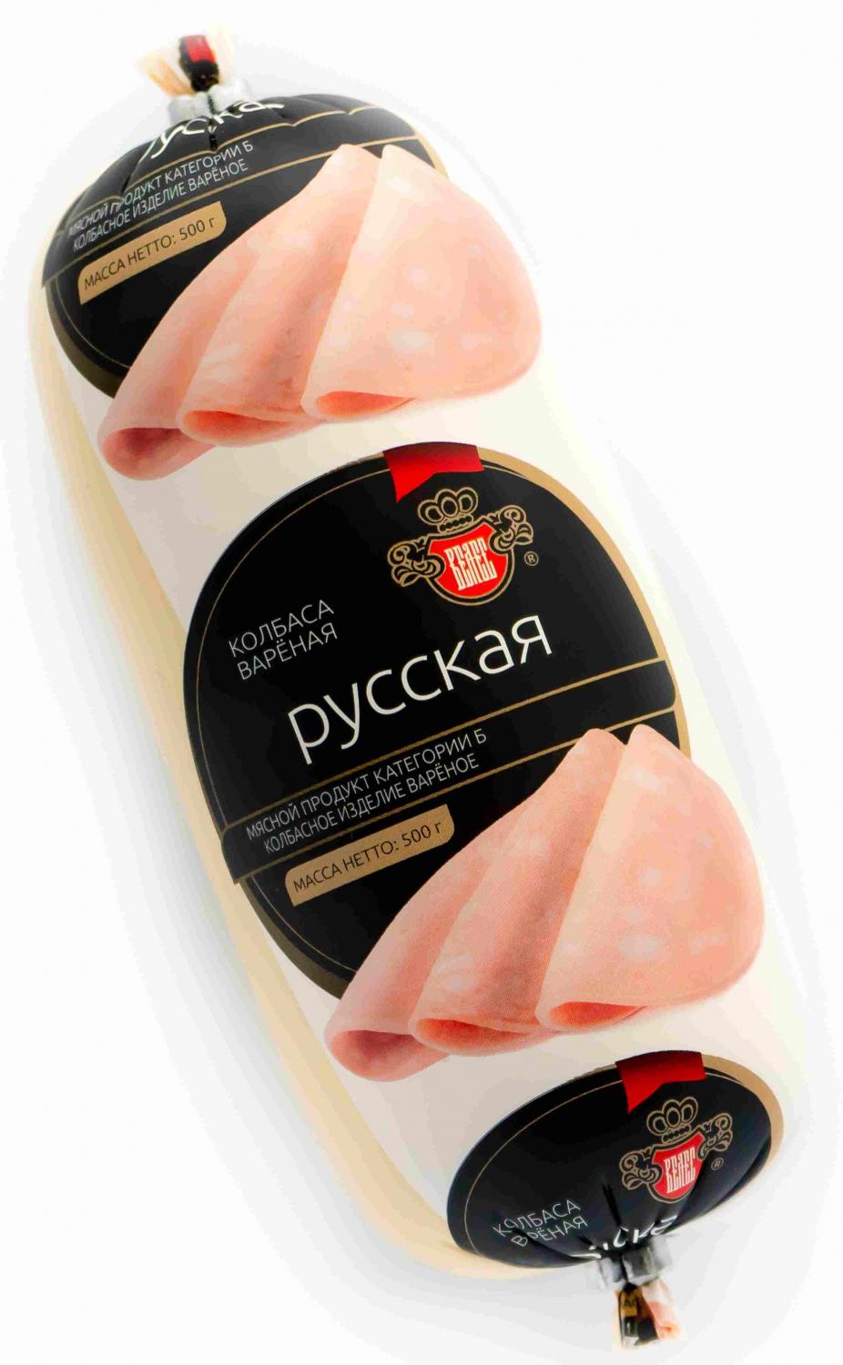 КОЛБАСА ВЕЛЕС РУССКАЯ 500Г ВАРЕНАЯ ПОЛИАМИД
