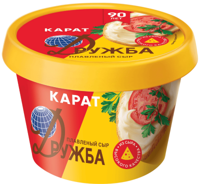 СЫР КАРАТ ДРУЖБА 45% 230Г ПЛАВЛЕНЫЙ ПЛАСТ СТАКАН
