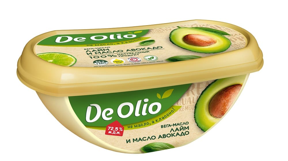 КРЕМ ДЕ ОЛИО 220Г 72,5% НА РАСТИТЕЛЬНЫХ МАСЛАХ СО ВКУСОМ ЛАЙМА И МАСЛОМ АВОКАДО