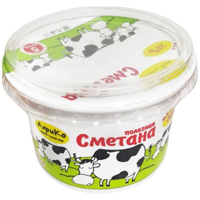 СМЕТАНА АГРИКО 20% 200Г СТАКАН