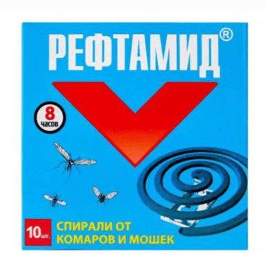 СРЕДСТВО РЕФТАМИД 10ШТ СПИРАЛИ ОТ КОМАРОВ И МОШЕК