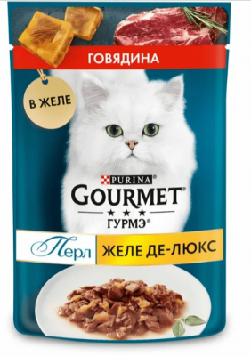 КОНСЕРВЫ Д/КОШЕК ГУРМЭ ПЕРЛ ЖЕЛЕ ДЕ-ЛЮКС 75Г С КУРИЦЕЙ В РОСКОШНОМ ЖЕЛЕ ПАУЧ