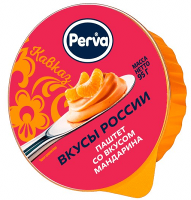 ПАШТЕТ ПЕРВА 95Г С МАНДАРИНОМ ЛАМИСТЕР КРУГЛЫЙ