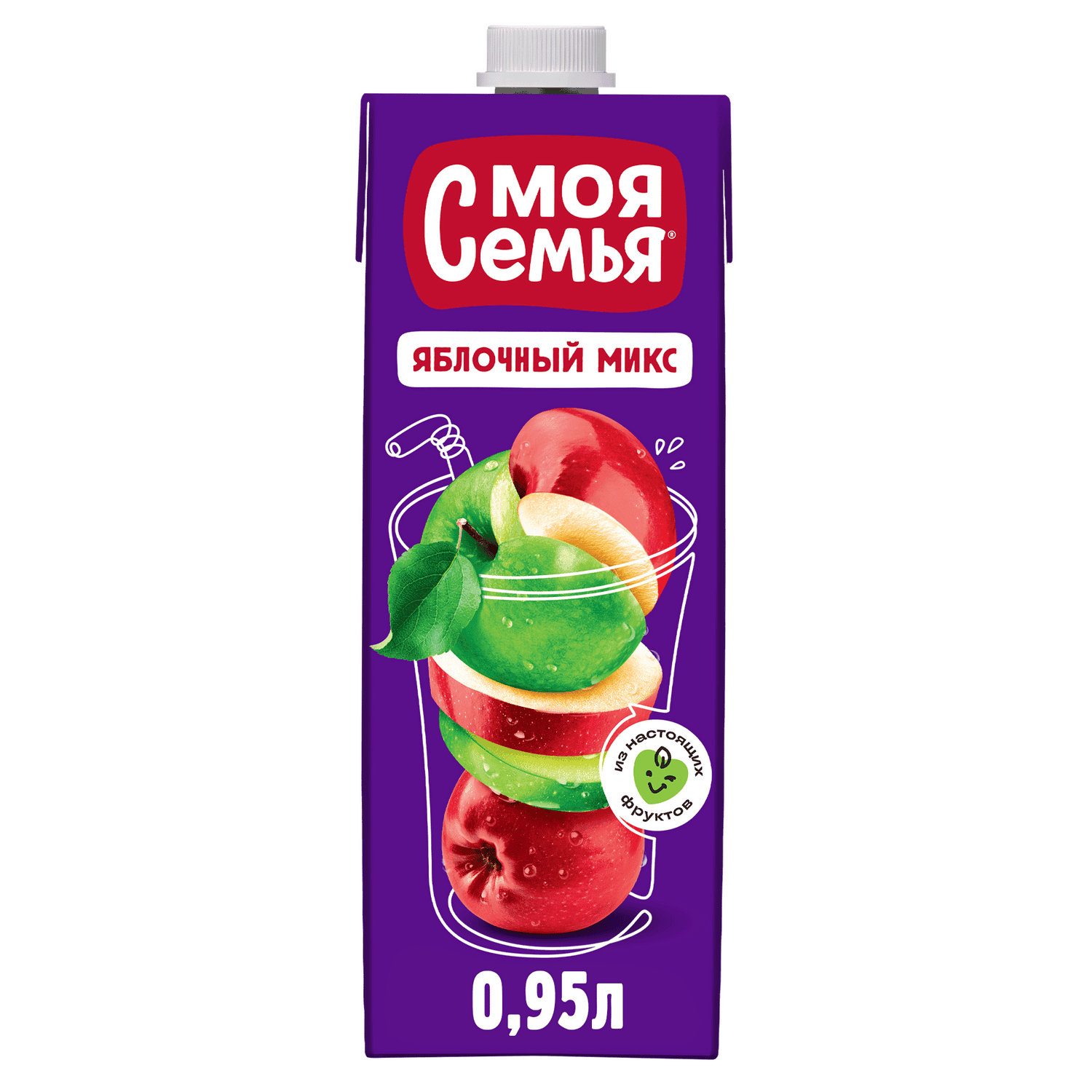 НАПИТОК МОЯ СЕМЬЯ 0,95Л СОКОСОДЕРЖАЩИЙ ИЗ ЯБЛОК ЯБЛОЧНЫЙ МИКС