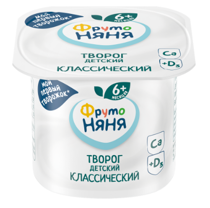 ТВОРОГ ФРУТОНЯНЯ 100Г ДЛЯ ДЕТ ПИТАНИЯ КЛАССИЧЕСКИЙ 5%