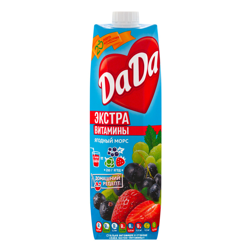 МОРС ДА ДА ЯГОДНЫЙ ЭКСТРА ВИТАМИНЫ 0,95Л