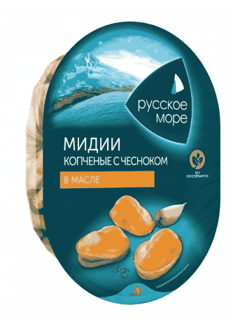 МЯСО МИДИИ ЧИЛИЙСКОЙ РУССКОЕ МОРЕ 180 ПОДКОПЧ В РАСТИТ МАСЛЕ С ЧЕСНОКОМ ЗЕЛЕНЬЮ