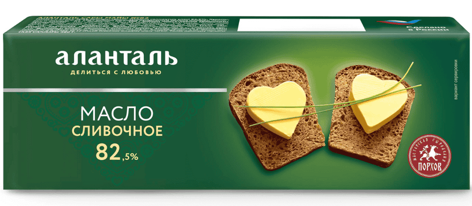 МАСЛО СЛИВОЧНОЕ АЛАНТАЛЬ №82 82,5% 380Г ФОЛЬГА