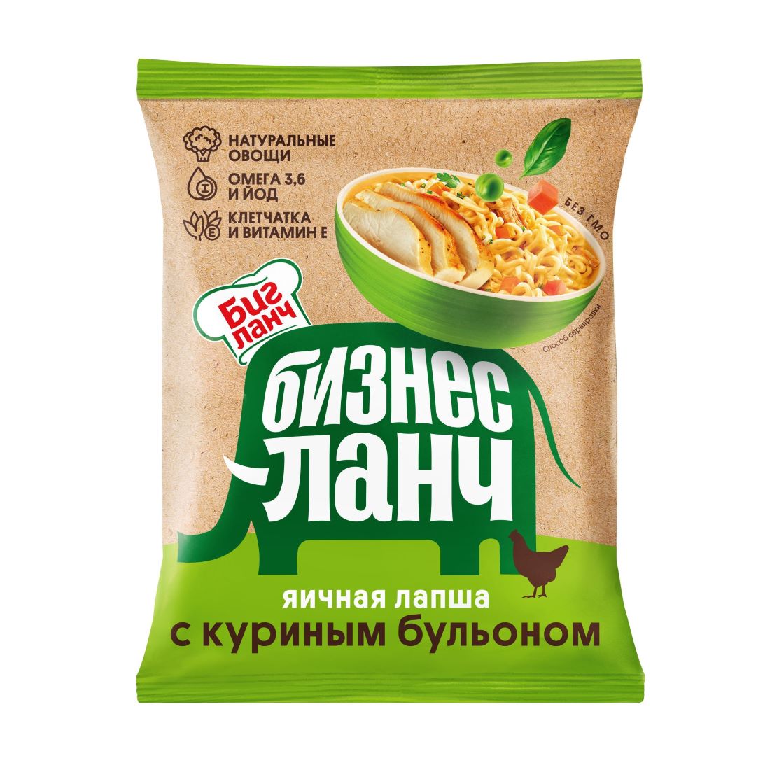 ВЕРМИШЕЛЬ Б/П БИЗНЕС ЛАНЧ 45Г ЛАПША ЯИЧНАЯ С КУРИНЫМ БУЛЬОНОМ ПАКЕТ
