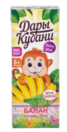 НЕКТАР ДАРЫ КУБАНИ 0,2Л БАНАНОВЫЙ С МЯКОТЬЮ Д/П