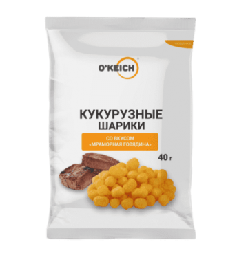 ШАРИКИ КУКУРУЗНЫЕ ОКЕЙЧ 40Г СО ВКУСОМ ГОВЯДИНЫ