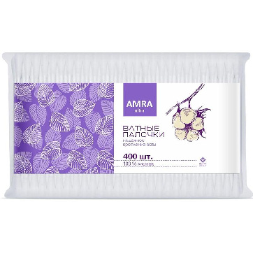 ПАЛОЧКИ ВАТНЫЕ АМРА 400ШТ ПАКЕТ