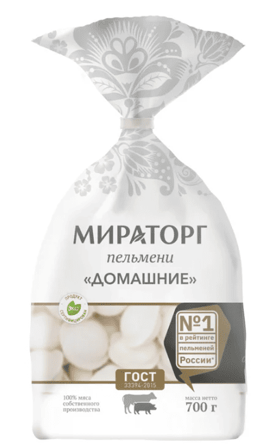 ПЕЛЬМЕНИ МИРАТОРГ 700Г ДОМАШНИЕ ПАКЕТ