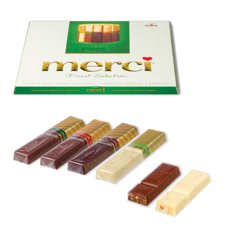 КОНФЕТЫ ШОКОЛАДНЫЕ МЕРСИ 250Г АССОРТИ С МИНДАЛЕМ