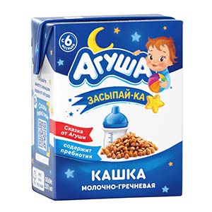 КАША АГУША ЗАСЫПАЙ-КА 2,5% 200МЛ МОЛОЧНАЯ ГРЕЧНЕВАЯ С ПРЕБИОТИКАМИ