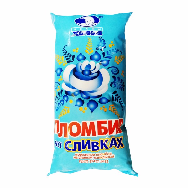 МОРОЖЕННОЕ ЧЕЛНЫ ХОЛОД 900Г ПЛОМБИР НА СЛИВКАХ