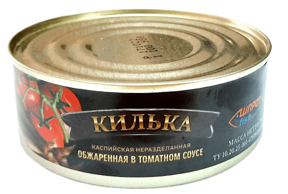КИЛЬКА ШПРОТФИШ 240Г НЕРАЗДЕЛАННАЯ ОБЖАРЕННАЯ В ТОМАТ СОУСЕ ЖБ КЛЮЧ