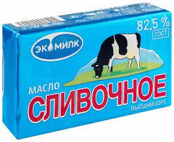 МАСЛО СЛИВОЧНОЕ ЭКОМИЛК 82,5% 180Г НЕСОЛЕНОЕ ФОЛЬГА