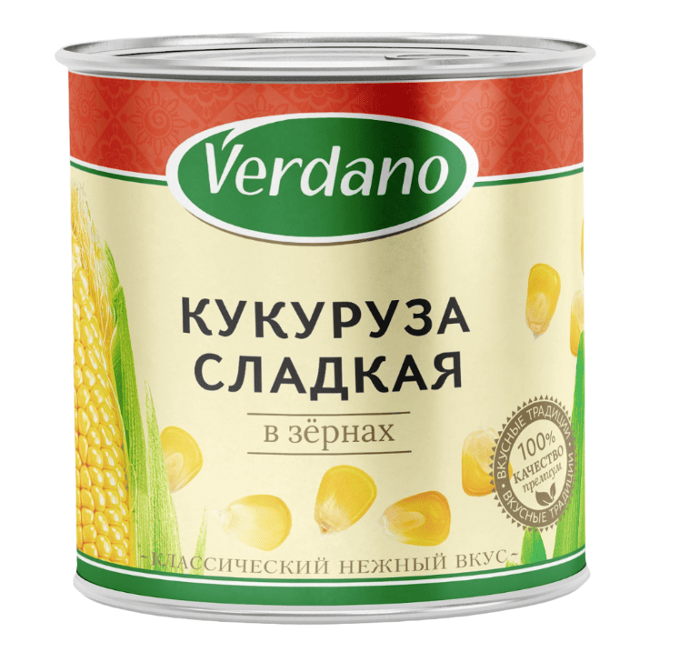КУКУРУЗА ВЕРДАНО 425МЛ/340Г СЛАДКАЯ В ЗЕРНАХ ЖБ КЛЮЧ