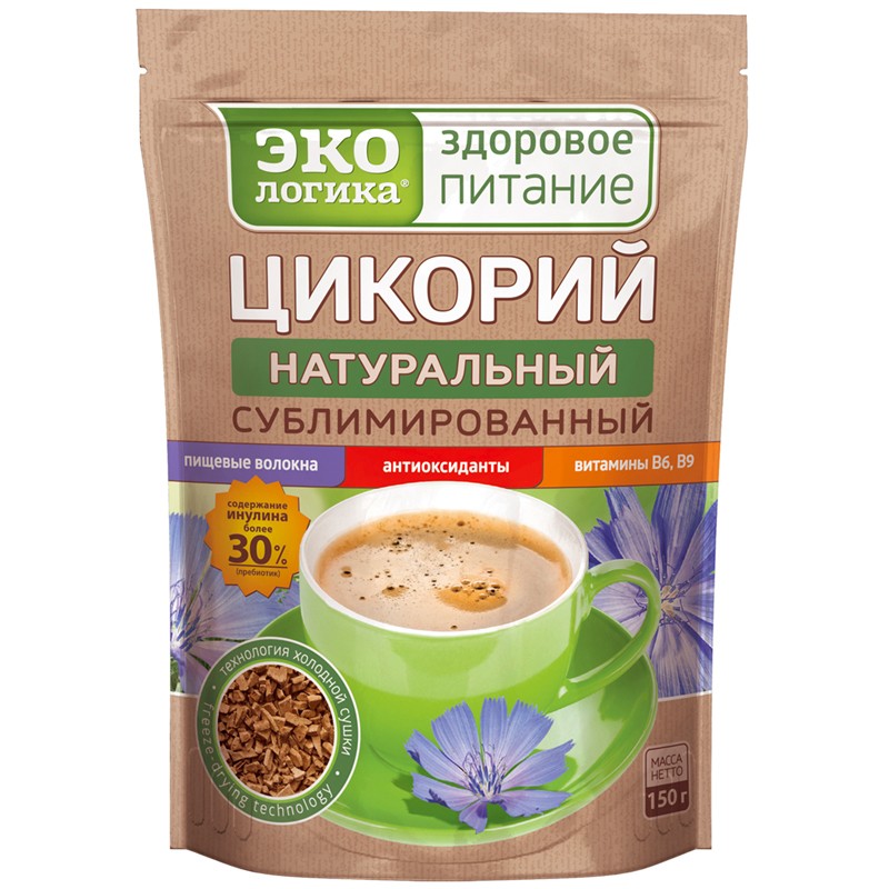 ЦИКОРИЙ ЭКОЛОГИКА 150Г РАСТВОРИМЫЙ КЛАССИЧЕСКИЙ СУБЛИМИРОВАННЫЙ ПАКЕТ