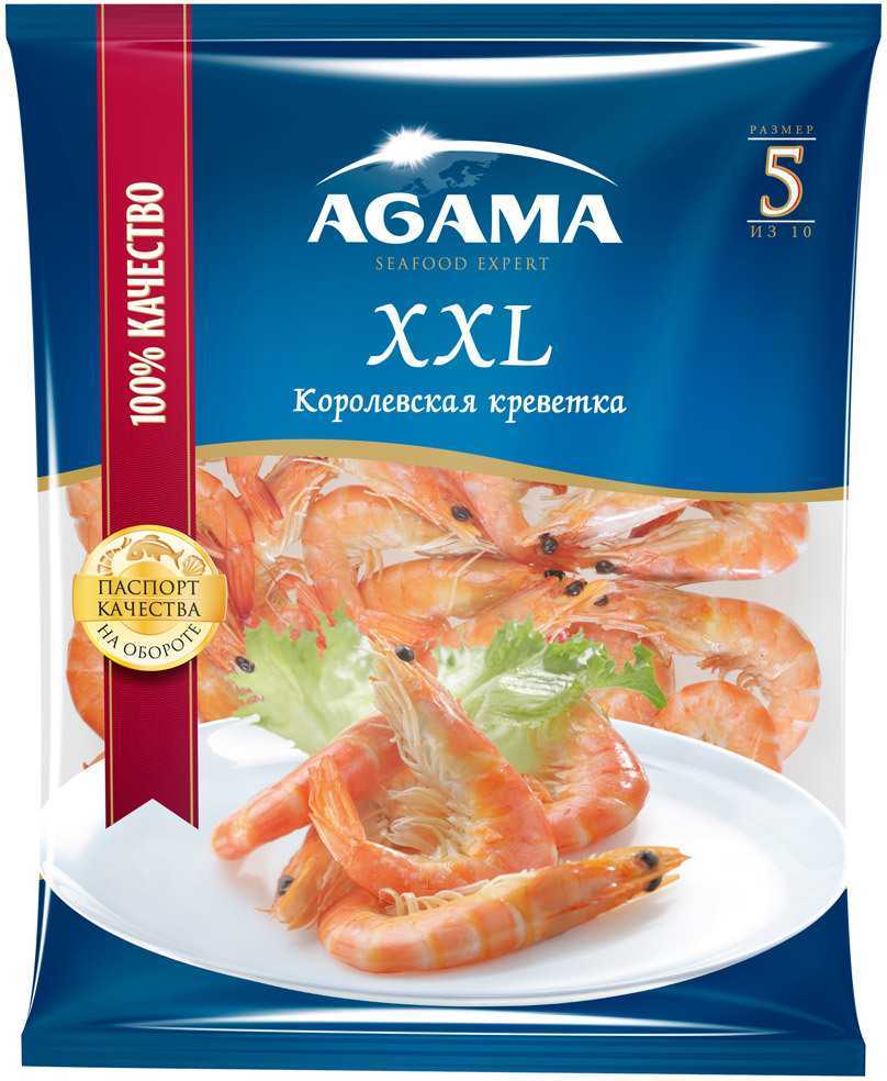КРЕВЕТКИ АГАМА КОРОЛЕВСКИЕ ХХL №5 700Г НЕРАЗДЕЛАННЫЕ ВАР/МОР