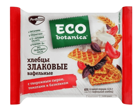 ВАФЛИ ТОРЕРО 70Г ЗЛАКОВЫЕ ВАФЕЛЬНЫЕ ХЛЕБЦЫ С ТВОРОГОМ ТОМАТАМИ И ЗЕЛЕНЬЮ