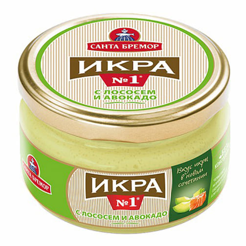 ИКРА САНТА БРЕМОР 180Г ДЕЛИКАТЕСНАЯ С ЛОСОСЕМ И АВОКАДО