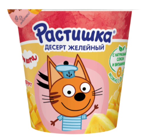 ДЕСЕРТ ЖЕЛЕЙНЫЙ РАСТИШКА 100Г МУЛЬТИФРУКТ С СОКАМИ АНАНАСА И МАНГОБОГАЩ ВИТАМ Д3