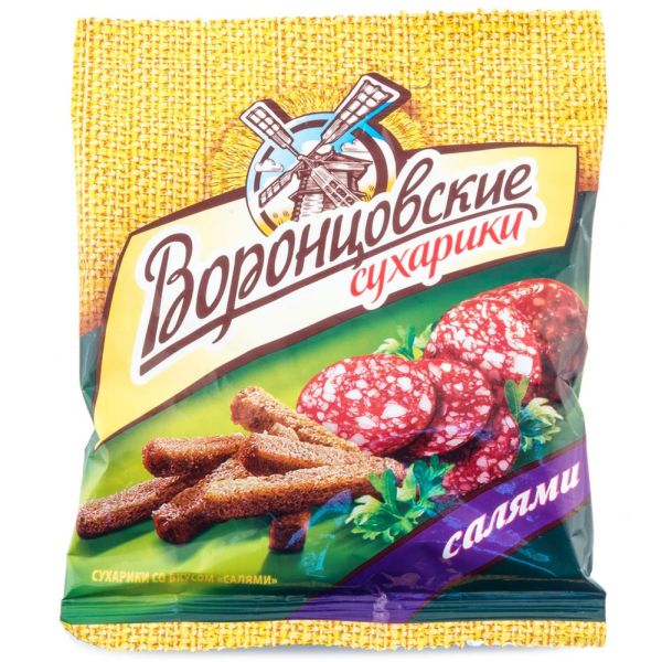 СУХАРИКИ ВОРОНЦОВСКИЕ 40Г СО ВКУСОМ САЛЯМИ