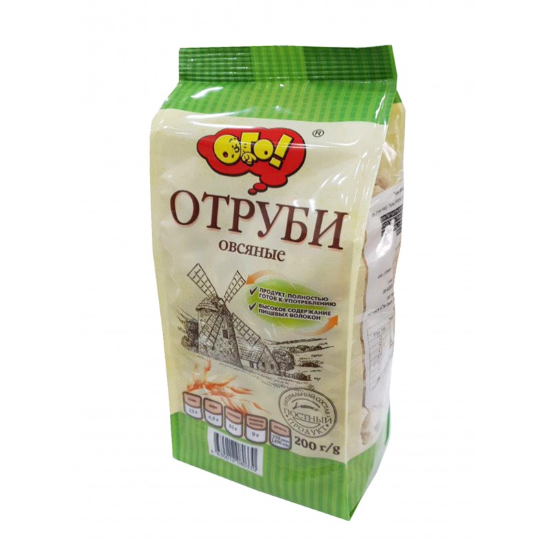 ОТРУБИ ОГО! 200Г ОВСЯНЫЕ ЭКСТРУДИРОВАННЫЕ