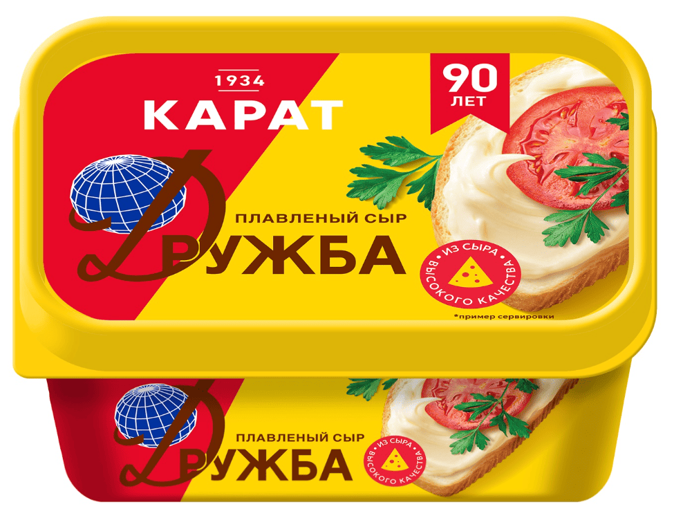 СЫР ПЛАВЛЕНЫЙ КАРАТ ДРУЖБА 400Г 45% ПЛАСТ